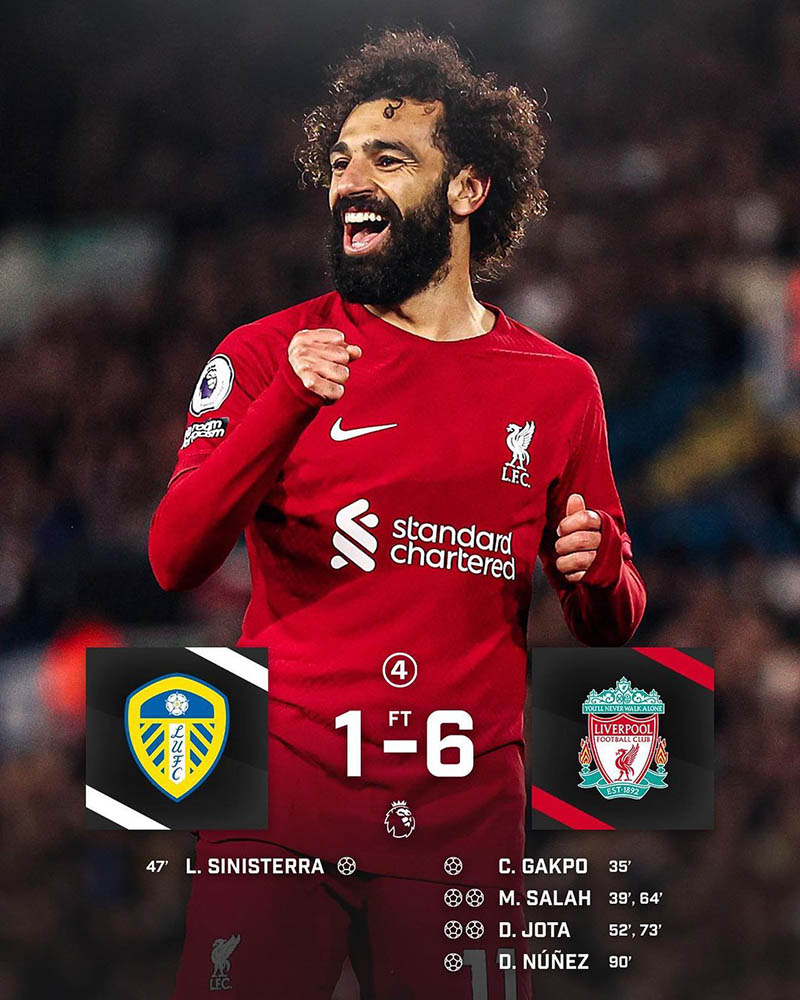 Kết quả Leeds United vs Liverpool, 2h ngày 18/4